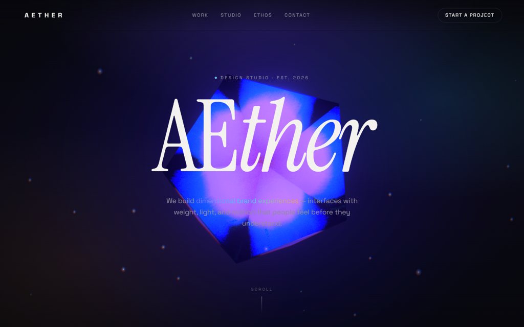 AETHER: a real-time 3D crystal reacting to mouse and scroll